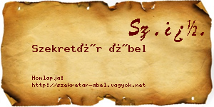 Szekretár Ábel névjegykártya