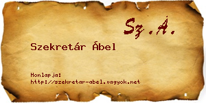 Szekretár Ábel névjegykártya